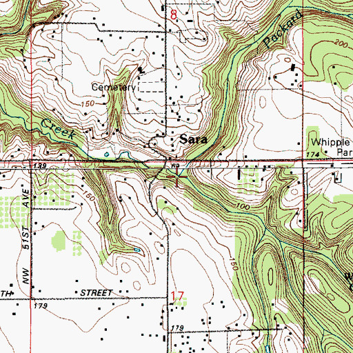 Topographic Map of Packard Creek, WA