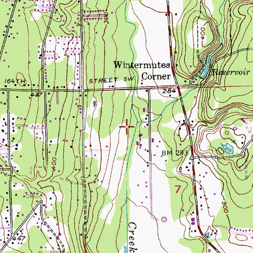 Topographic Map of Penny Creek, WA