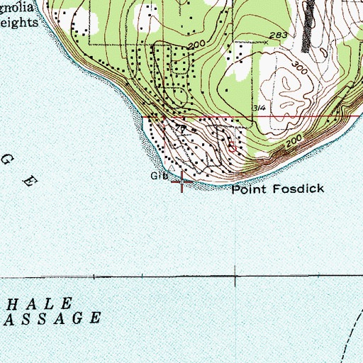 Topographic Map of Point Fosdick, WA