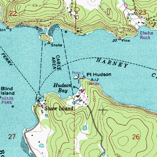 Topographic Map of Point Hudson, WA