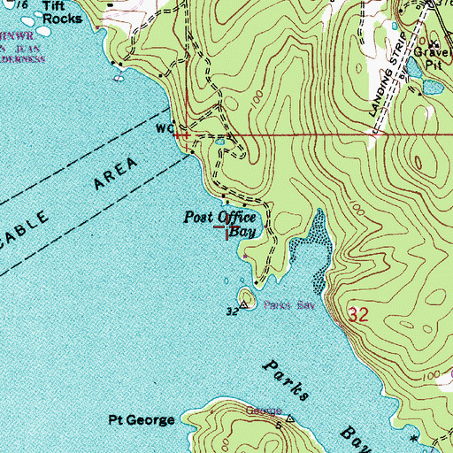 Topographic Map of Post Office Bay, WA