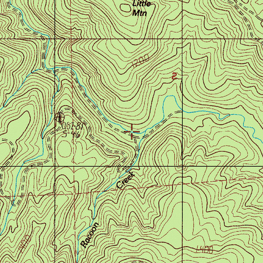 Topographic Map of Raccoon Creek, WA