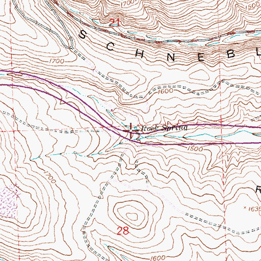 Topographic Map of Rock Spring, WA
