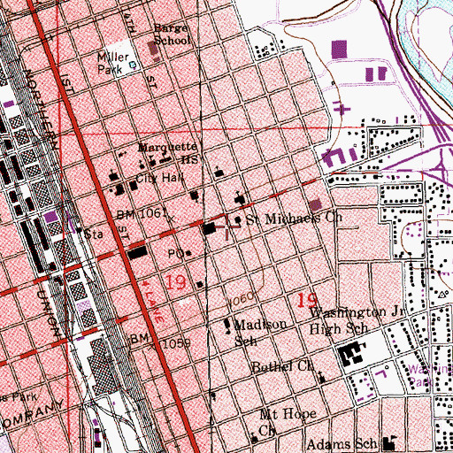 Topographic Map of Saint Michaels Church, WA