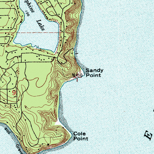 Topographic Map of Sandy Point, WA