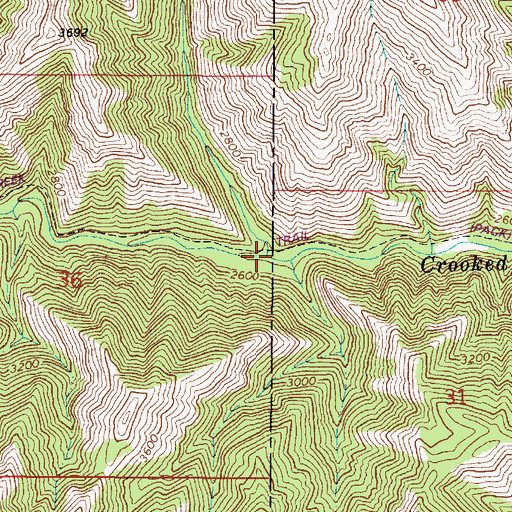 Topographic Map of Second Creek, WA
