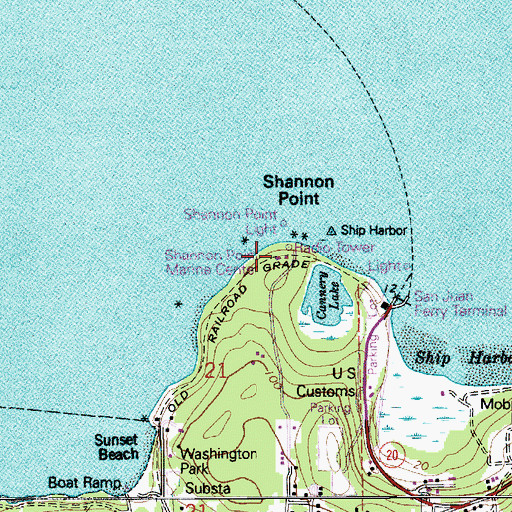 Topographic Map of Shannon Point, WA