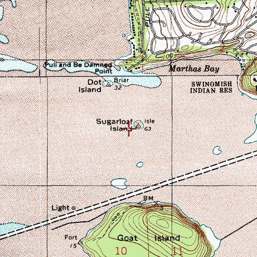Topographic Map of Sugarloaf Island, WA