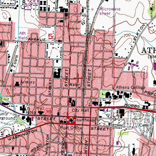 Topographic Map of Frazier Christian Methodist Episcopal Church, AL