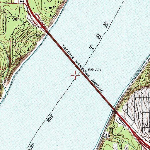 Topographic Map of Tacoma Narrows Bridge, WA