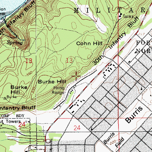 Topographic Map of Thirtieth Infantry Bluff, WA