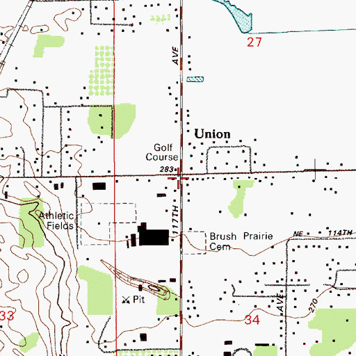 Topographic Map of Union, WA