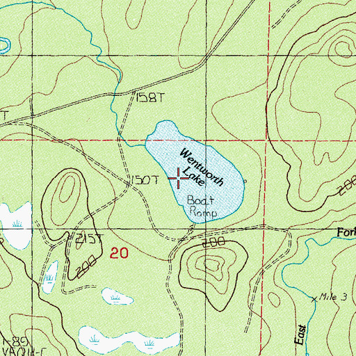 Topographic Map of Wentworth Lake, WA