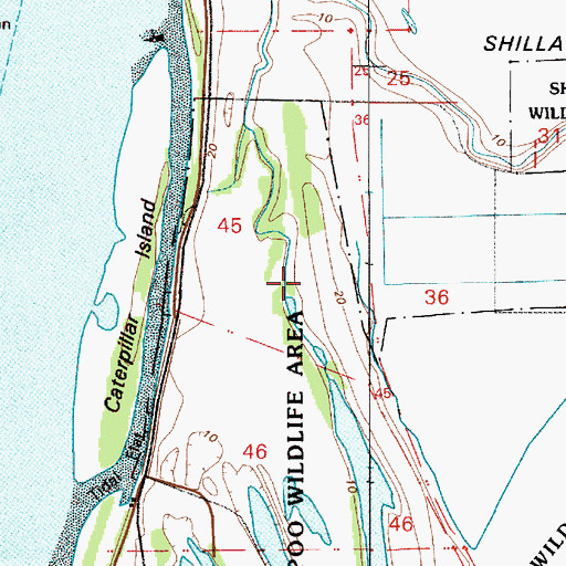 Topographic Map of Shillapoo Wildlife Recreation Area, WA