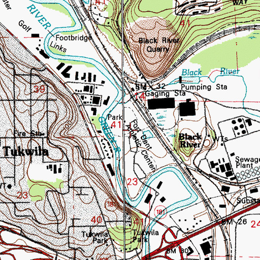 Topographic Map of Fort Dent Athletic Center, WA