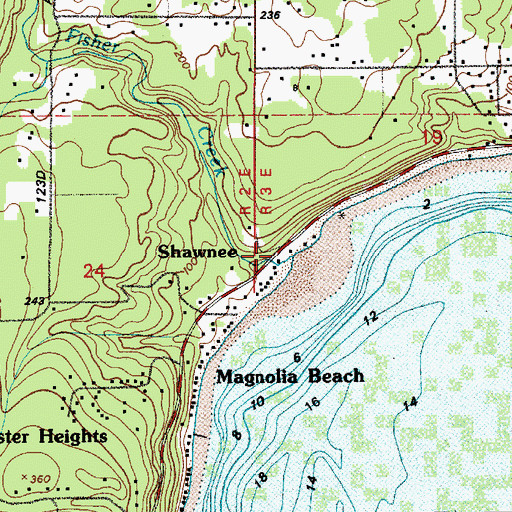Topographic Map of Shawnee, WA