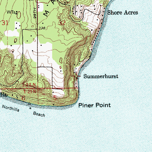 Topographic Map of Summerhurst, WA