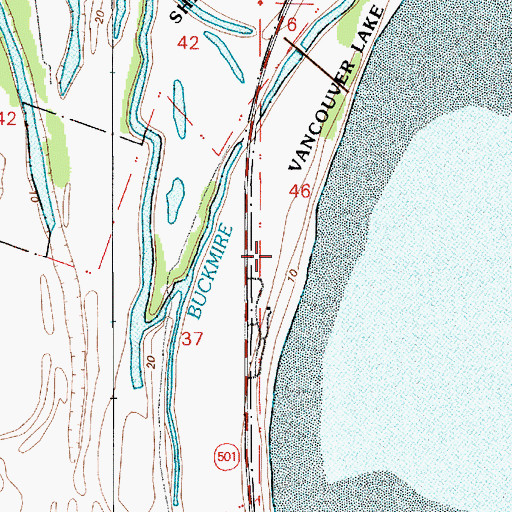 Topographic Map of Vancouver Lake Park, WA