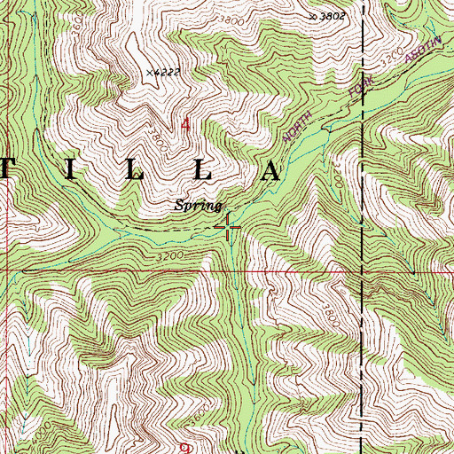 Topographic Map of South Fork North Fork Asotin Creek, WA