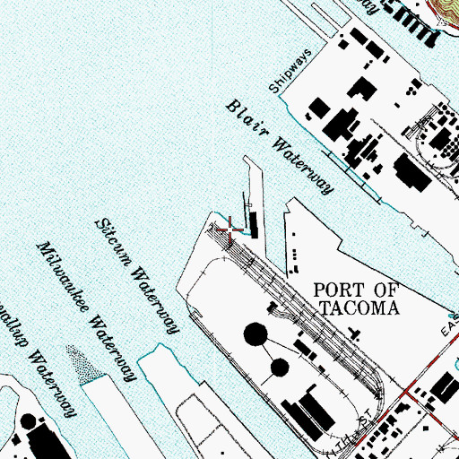 Topographic Map of Pier Number 1, WA