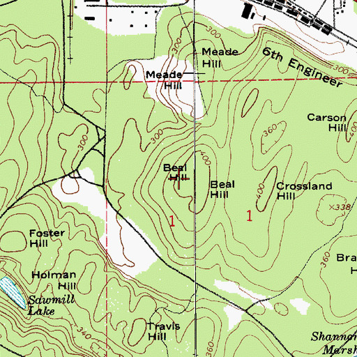 Topographic Map of Beal Hill, WA