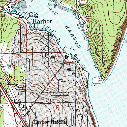 Topographic Map of Gig Harbor, WA