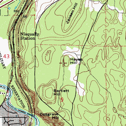 Topographic Map of Hayes Hill, WA