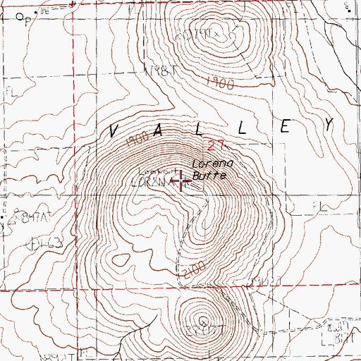 Topographic Map of Lorena Butte, WA