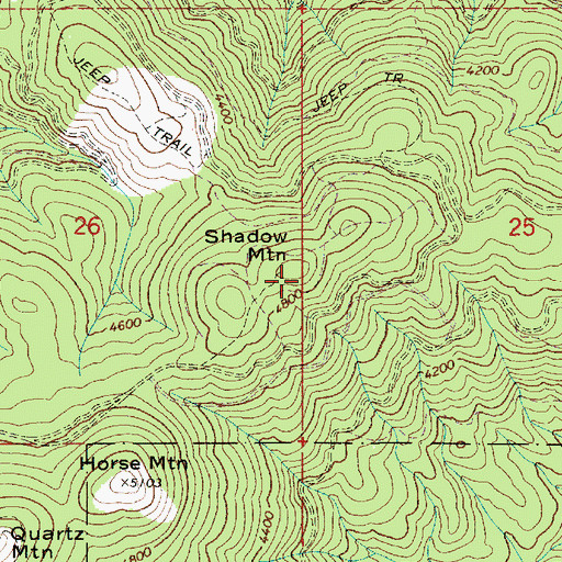 Topographic Map of Shadow Mountain, WA