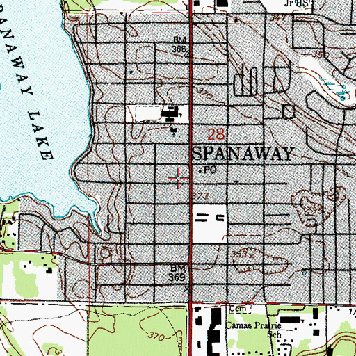 Topographic Map of Spanaway, WA