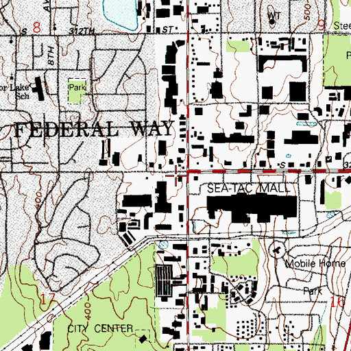 Topographic Map of Webb Center, WA