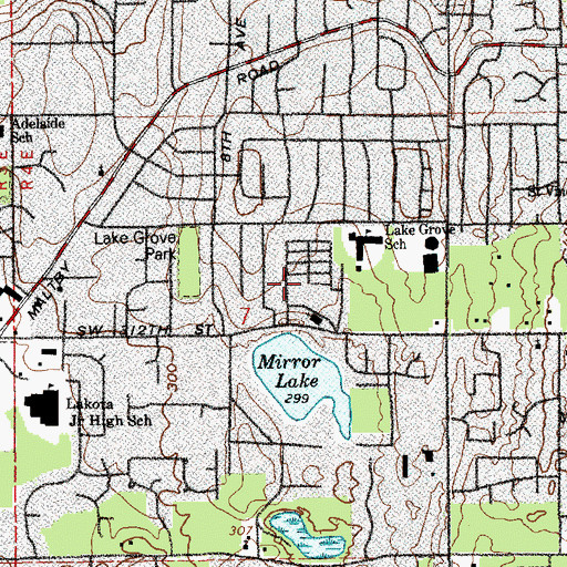 Topographic Map of Mirror Lake, WA