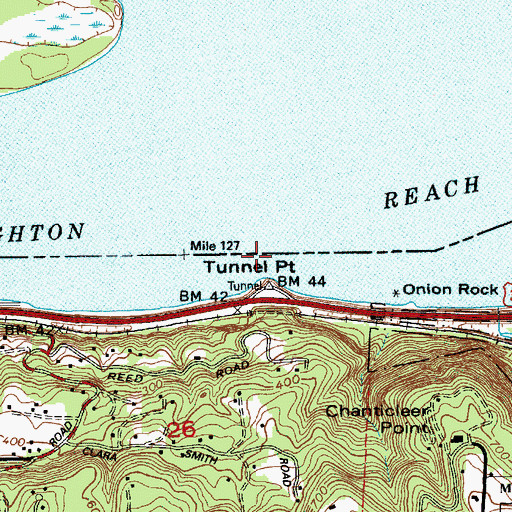 Topographic Map of Lady Island and Upper Range, WA
