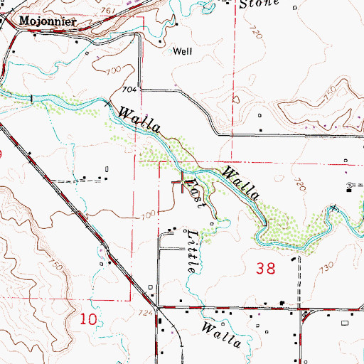 Topographic Map of East Little Walla Walla River, WA