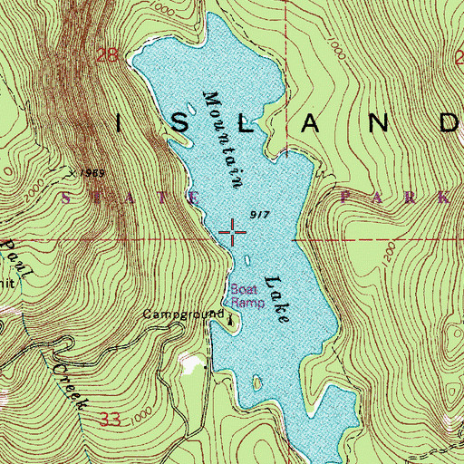 Topographic Map of Mountain Lake, WA