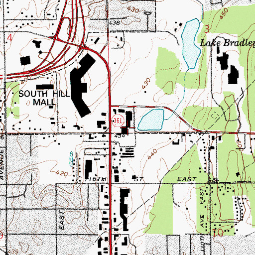 Topographic Map of Willows Center, WA