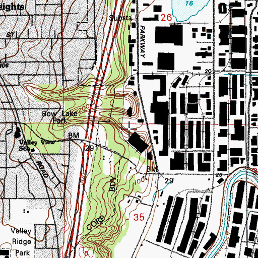 Topographic Map of Pavilion Outlet Center, WA