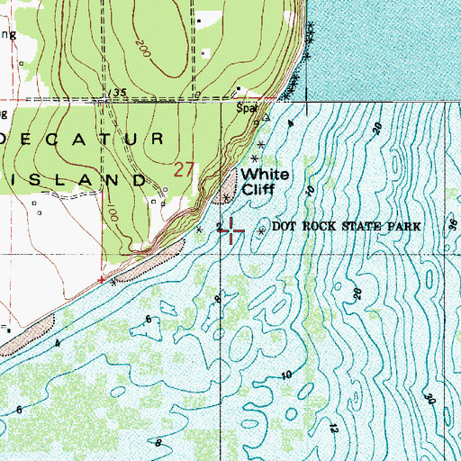 Topographic Map of Dot Rock State Park, WA