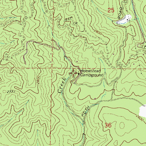 Topographic Map of Homestead Campground, WA