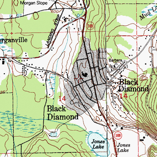 Topographic Map of Black Diamond Elementary School, WA