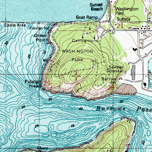 Topographic Map of Havekost Monument, WA