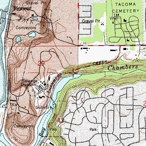 Topographic Map of Steilacoom Waterway, WA
