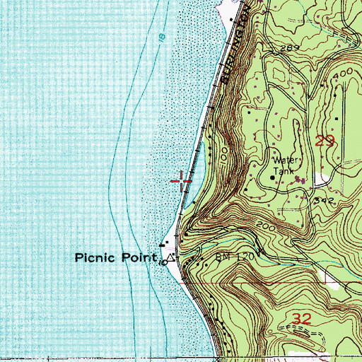Topographic Map of Picnic Point Lake, WA