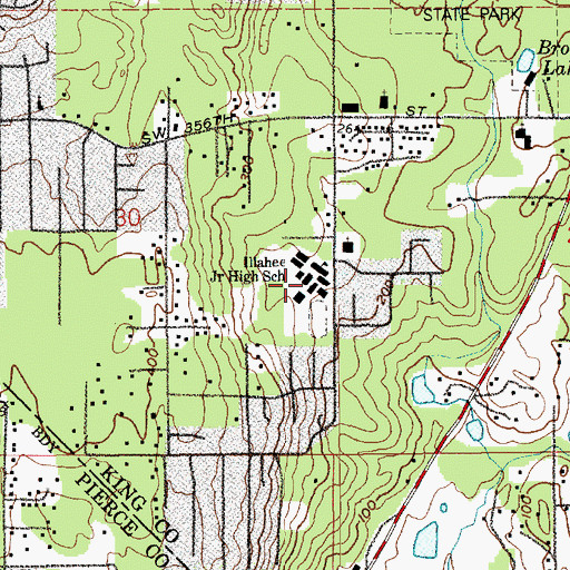 Topographic Map of Illahee Middle School, WA