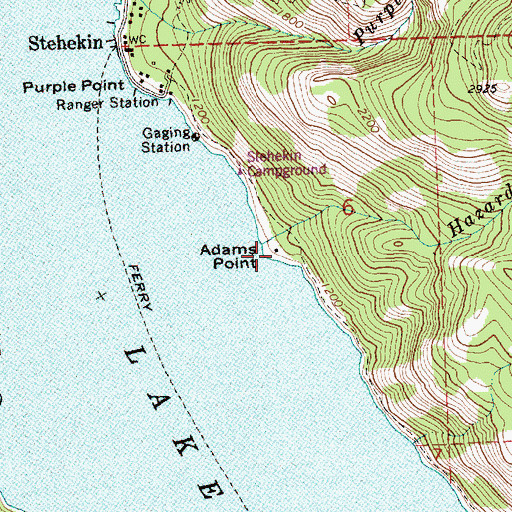 Topographic Map of Adams Point, WA