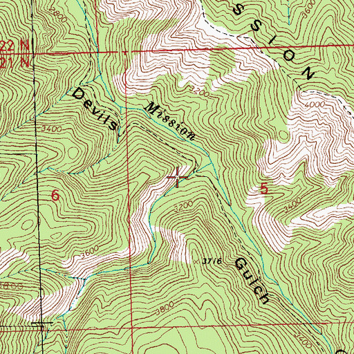 Topographic Map of Alphine Campground, WA