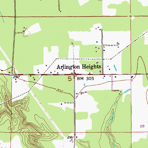 Topographic Map of Arlington Heights, WA