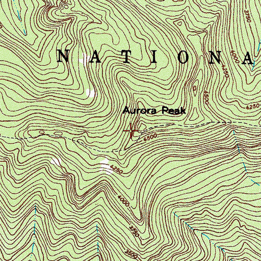Topographic Map of Aurora Peak, WA