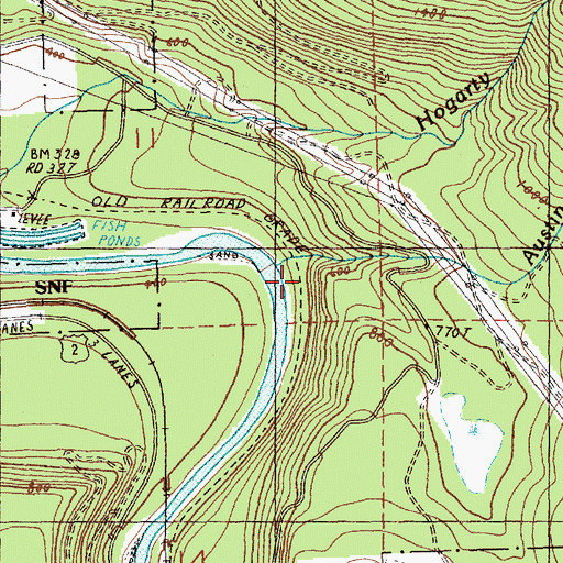 Topographic Map of Austin Creek, WA