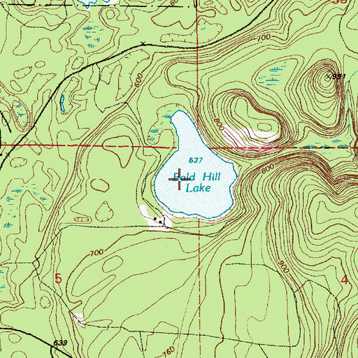 Topographic Map of Bald Hill Lake, WA